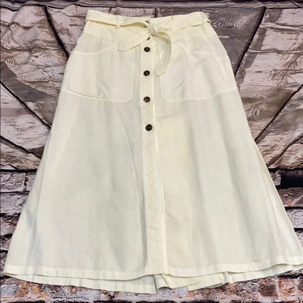 STRENESSE ICONIC IVORY LINEN MAXI SKIRT NWOT 8 - Picture 1 of 8